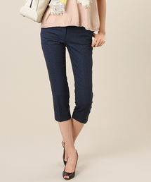 Demi-Luxe BEAMS | INCOTEX / スリム ラメジャカード クロップドパンツ(その他パンツ)