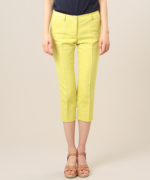 Demi-Luxe BEAMS（デミルクス ビームス）の「INCOTEX / スリム ラメジャカード クロップドパンツ（その他パンツ・レディース・イエロー/ネイビー・44/38/40/42）」の20枚目の写真