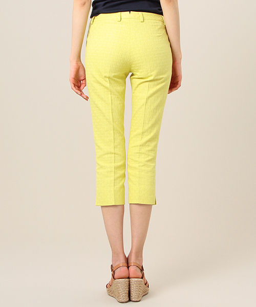 Demi-Luxe BEAMS（デミルクス ビームス）の「INCOTEX / スリム ラメジャカード クロップドパンツ（その他パンツ・レディース・イエロー/ネイビー・44/38/40/42）」の14枚目の写真