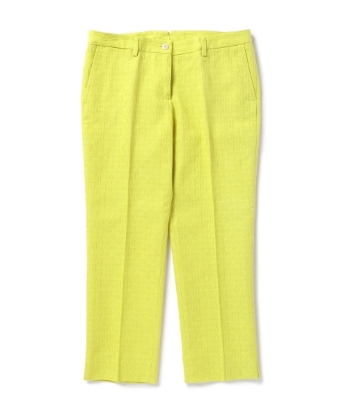 Demi-Luxe BEAMS（デミルクス ビームス）の「INCOTEX / スリム ラメジャカード クロップドパンツ（その他パンツ・レディース・イエロー/ネイビー・44/38/40/42）」の7枚目の写真