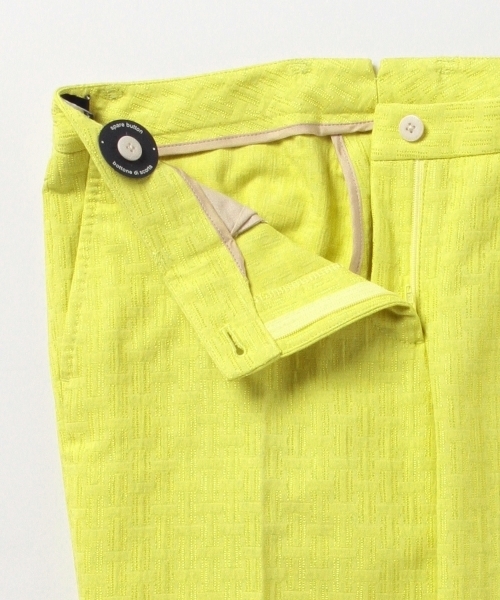 Demi-Luxe BEAMS（デミルクス ビームス）の「INCOTEX / スリム ラメジャカード クロップドパンツ（その他パンツ・レディース・イエロー/ネイビー・44/38/40/42）」の9枚目の写真