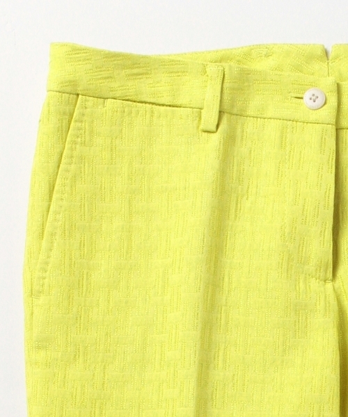 Demi-Luxe BEAMS（デミルクス ビームス）の「INCOTEX / スリム ラメジャカード クロップドパンツ（その他パンツ・レディース・イエロー/ネイビー・44/38/40/42）」の10枚目の写真