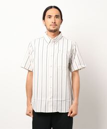 【Branchworks】綿麻ストライプ ボタンダウンシャツ