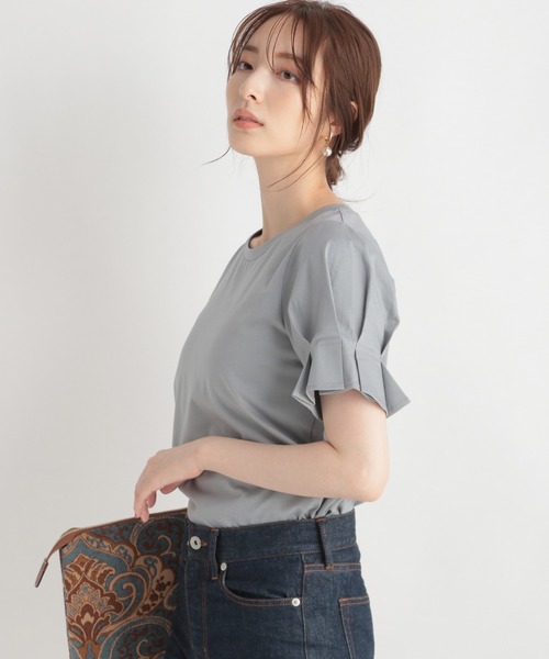 Andemiu（アンデミュウ）の「ソデパフタックカットソー219782（Tシャツ/カットソー・レディース・ブラック/ブルー/モカ・FREE）」の3枚目の写真