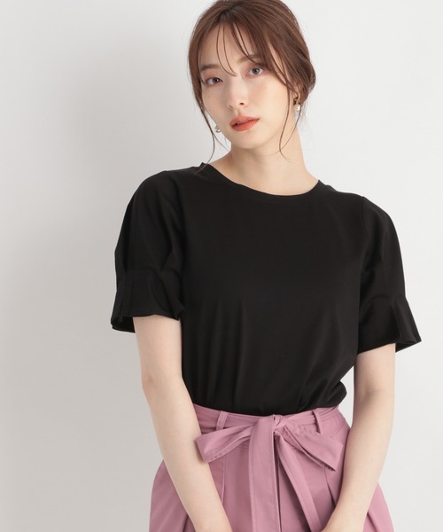 Andemiu（アンデミュウ）の「ソデパフタックカットソー219782（Tシャツ/カットソー・レディース・ブラック/ブルー/モカ・FREE）」の2枚目の写真