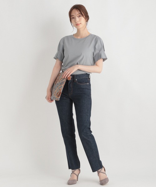 Andemiu（アンデミュウ）の「ソデパフタックカットソー219782（Tシャツ/カットソー・レディース・ブラック/ブルー/モカ・FREE）」の9枚目の写真