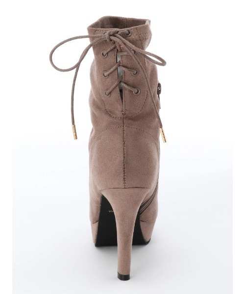 LIPSERVICE（リップサービス）の「バックスピンドルショートブーツ（ブーツ・レディース・ベージュ/ブラック・S/M/L）」の3枚目の写真
