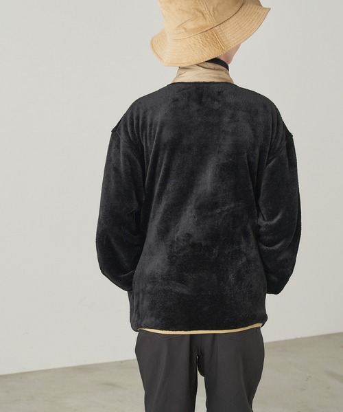 &yam(アンドヤム)の「ユニセックス両面シャギーフリースジップブルゾン【親子お揃い/リンクコーデ】(ブルゾン・キッズ・ブラック/ベージュ/パープル・120-130cm/150-160cm/110-120cm/130-140cm/140-150cm)」の6枚目の写真