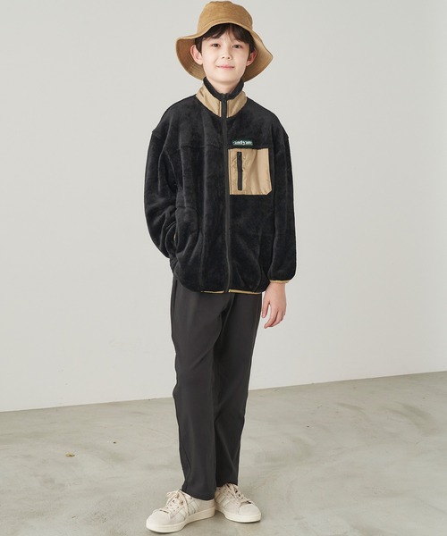 &yam(アンドヤム)の「ユニセックス両面シャギーフリースジップブルゾン【親子お揃い/リンクコーデ】(ブルゾン・キッズ・ブラック/ベージュ/パープル・120-130cm/150-160cm/110-120cm/130-140cm/140-150cm)」の7枚目の写真