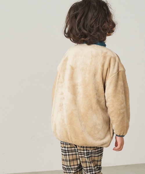 &yam(アンドヤム)の「ユニセックス両面シャギーフリースジップブルゾン【親子お揃い/リンクコーデ】(ブルゾン・キッズ・ブラック/ベージュ/パープル・120-130cm/150-160cm/110-120cm/130-140cm/140-150cm)」の12枚目の写真