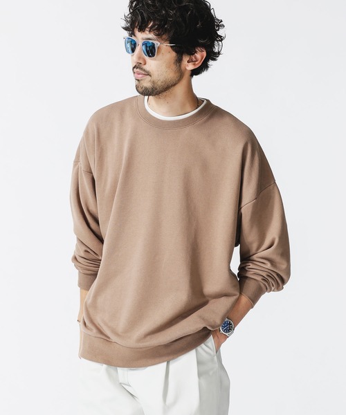 NANO universe(ナノユニバース)の「ビッグシルエットクルーネックスウェット(スウェット・メンズ・ブラック/モカ/ホワイト/トップグレー/ピンク/チャコール・M/S/L)」の5枚目の写真