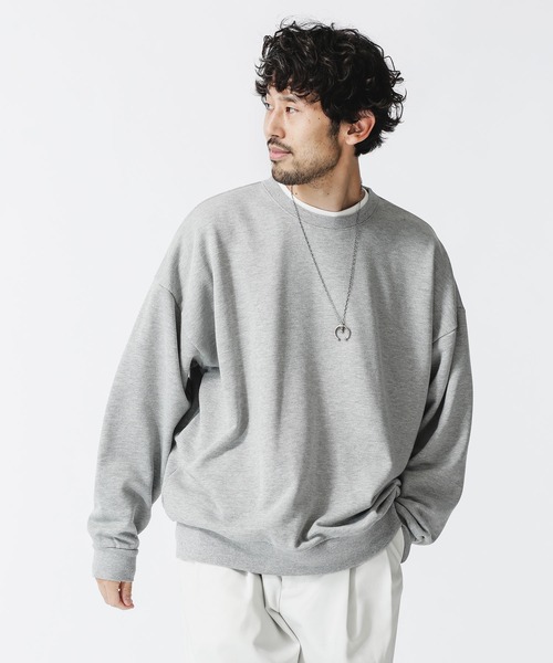 NANO universe(ナノユニバース)の「ビッグシルエットクルーネックスウェット(スウェット・メンズ・ブラック/モカ/ホワイト/トップグレー/ピンク/チャコール・M/S/L)」の15枚目の写真