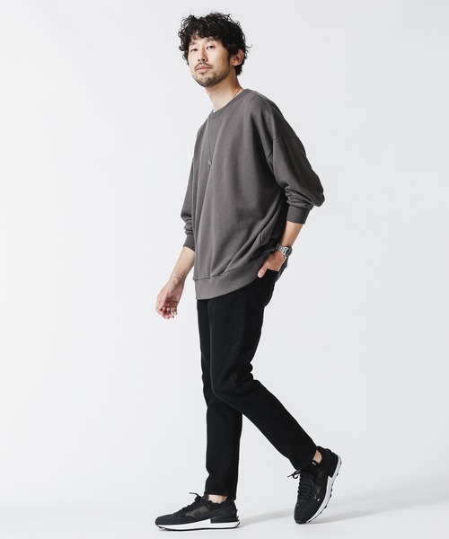 NANO universe(ナノユニバース)の「ビッグシルエットクルーネックスウェット(スウェット・メンズ・ブラック/モカ/ホワイト/トップグレー/ピンク/チャコール・M/S/L)」の19枚目の写真