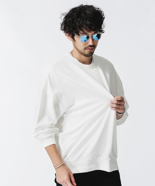 NANO universe(ナノユニバース)の「ビッグシルエットクルーネックスウェット(スウェット・メンズ・ブラック/モカ/ホワイト/トップグレー/ピンク/チャコール・M/S/L)」の21枚目の写真