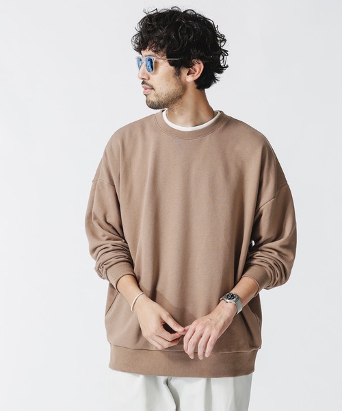 NANO universe(ナノユニバース)の「ビッグシルエットクルーネックスウェット(スウェット・メンズ・ブラック/モカ/ホワイト/トップグレー/ピンク/チャコール・M/S/L)」の13枚目の写真