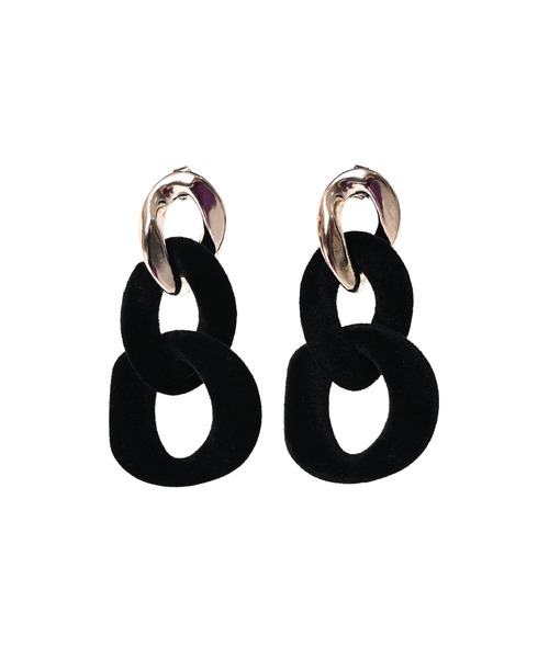 Narcissus(ナルシス)の「【Narcissus】チェーン3連ピアス(ピアス(両耳用)・レディース・ブラック・FREE)」の1枚目の写真