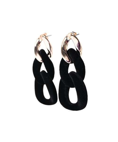 Narcissus(ナルシス)の「【Narcissus】チェーン3連ピアス(ピアス(両耳用)・レディース・ブラック・FREE)」の5枚目の写真