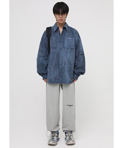 MASONPRINCE(メイソンプリンス)の「【MASONPRINCE】Oversized vintage processed shirt CS2075(シャツ/ブラウス・メンズ・ブルー/ダークグレー・S/M/L)」の3枚目の写真