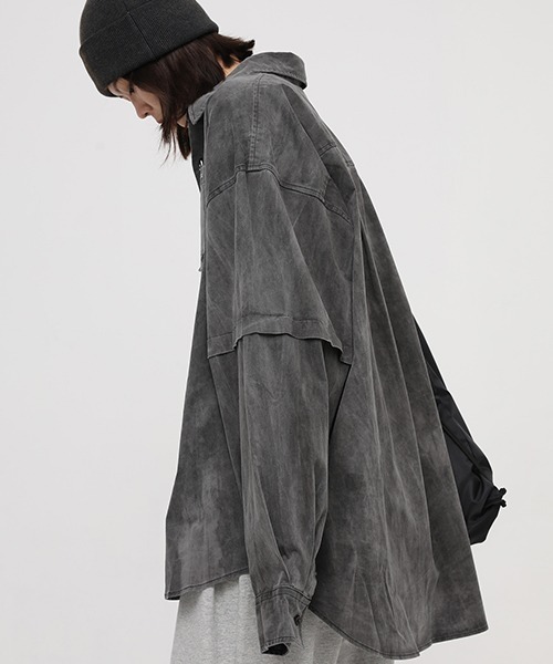 MASONPRINCE(メイソンプリンス)の「【MASONPRINCE】Oversized vintage processed shirt CS2075(シャツ/ブラウス・メンズ・ブルー/ダークグレー・S/M/L)」の15枚目の写真