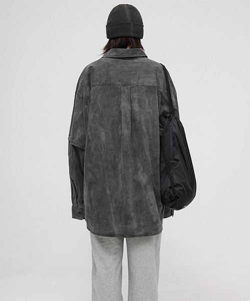 MASONPRINCE(メイソンプリンス)の「【MASONPRINCE】Oversized vintage processed shirt CS2075(シャツ/ブラウス・メンズ・ブルー/ダークグレー・S/M/L)」の16枚目の写真