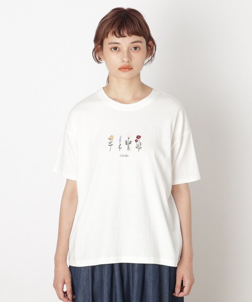 Cutie Blonde（キューティーブロンド）の「◆【S-L】フラワー刺繍プルオーバー（Tシャツ/カットソー・レディース・ブラック/ベージュ/オフホワイト・03/02/01）」の4枚目の写真