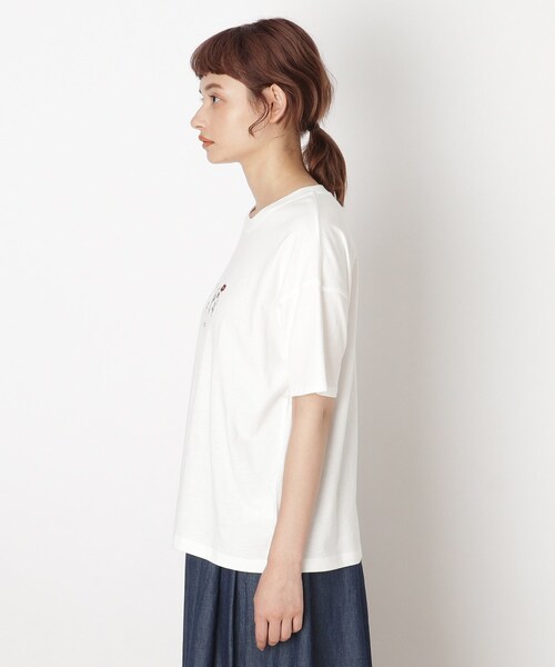 Cutie Blonde（キューティーブロンド）の「◆【S-L】フラワー刺繍プルオーバー（Tシャツ/カットソー・レディース・ブラック/ベージュ/オフホワイト・03/02/01）」の5枚目の写真