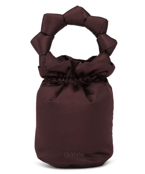 GANNI（ガニー）の「Satin Knots（ハンドバッグ・レディース・ライトグリーン/ブラウン系その他/ブラック・ONESIZE）」の2枚目の写真