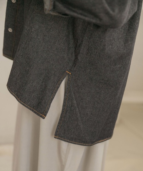 ITEMS URBANRESEARCH（アイテムズ アーバンリサーチ）の「バンドカラーデニムシャツ（シャツ/ブラウス・レディース・ブラック/ブルー/ライトブルー・FREE）」の5枚目の写真