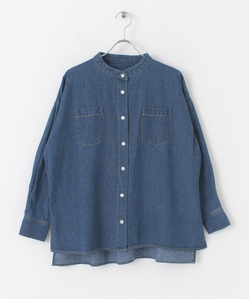 ITEMS URBANRESEARCH（アイテムズ アーバンリサーチ）の「バンドカラーデニムシャツ（シャツ/ブラウス・レディース・ブラック/ブルー/ライトブルー・FREE）」の21枚目の写真