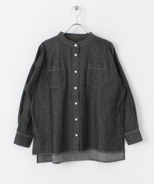 ITEMS URBANRESEARCH（アイテムズ アーバンリサーチ）の「バンドカラーデニムシャツ（シャツ/ブラウス・レディース・ブラック/ブルー/ライトブルー・FREE）」の22枚目の写真