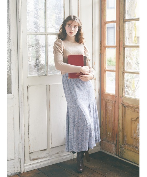 Maison de FLEUR（メゾンドフルール）の「フラワーマーメイドスカート（スカート・レディース・ブラック/ピンク/ブルー・FREE）」の6枚目の写真