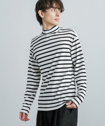 ボーダースムースハイネック ロングTシャツ / カットソー