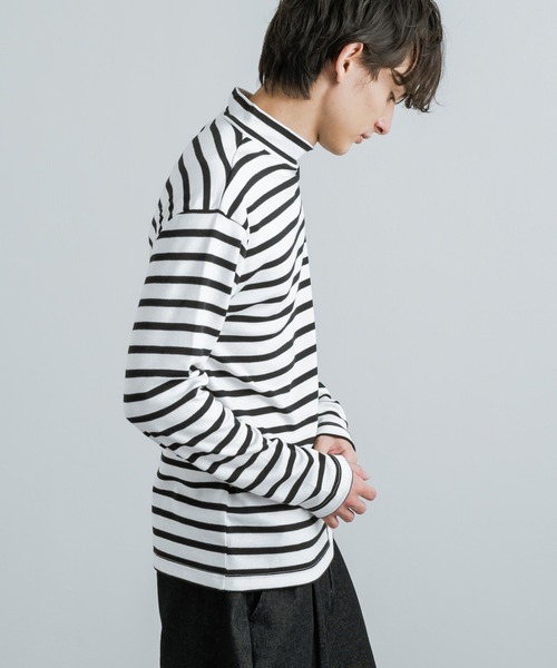 Rocky Monroe(ロッキーモンロー)の「ボーダースムースハイネック ロングTシャツ / カットソー(Tシャツ/カットソー・メンズ・ホワイト×ブラック/ブラック×ホワイト・LL/M/L)」の18枚目の写真