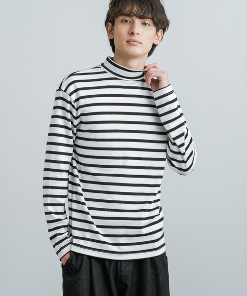 Rocky Monroe(ロッキーモンロー)の「ボーダースムースハイネック ロングTシャツ / カットソー(Tシャツ/カットソー・メンズ・ホワイト×ブラック/ブラック×ホワイト・LL/M/L)」の12枚目の写真