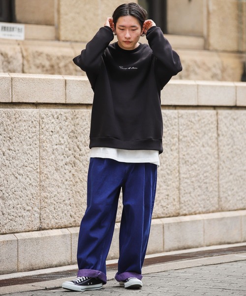 SENSE OF PLACE by URBAN RESEARCH(センスオブプレイスバイアーバンリサーチ)の「オーバーダイデニムワイドパンツ(デニムパンツ・メンズ・ブラック/ブルー・MEDIUM/LARGE)」の19枚目の写真