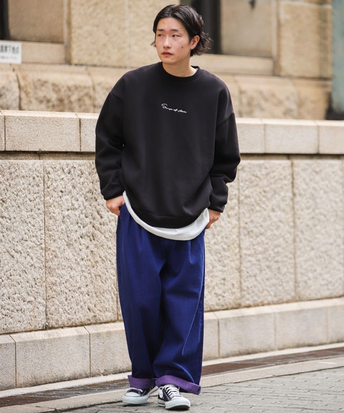 SENSE OF PLACE by URBAN RESEARCH(センスオブプレイスバイアーバンリサーチ)の「オーバーダイデニムワイドパンツ(デニムパンツ・メンズ・ブラック/ブルー・MEDIUM/LARGE)」の6枚目の写真