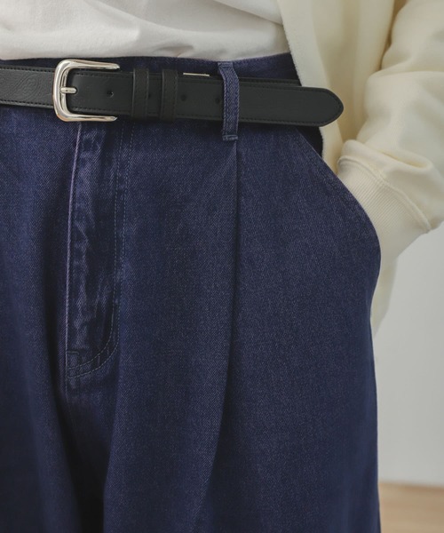 SENSE OF PLACE by URBAN RESEARCH(センスオブプレイスバイアーバンリサーチ)の「オーバーダイデニムワイドパンツ(デニムパンツ・メンズ・ブラック/ブルー・MEDIUM/LARGE)」の9枚目の写真