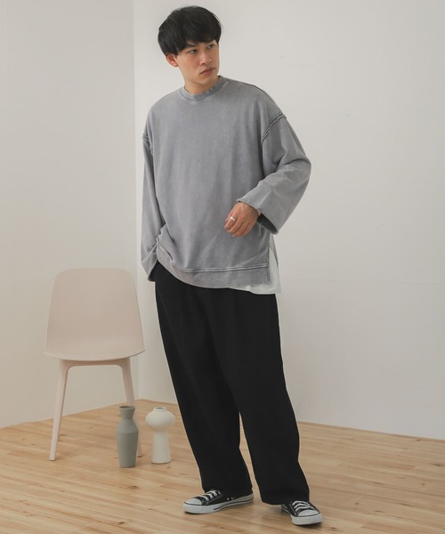 SENSE OF PLACE by URBAN RESEARCH(センスオブプレイスバイアーバンリサーチ)の「オーバーダイデニムワイドパンツ(デニムパンツ・メンズ・ブラック/ブルー・MEDIUM/LARGE)」の22枚目の写真