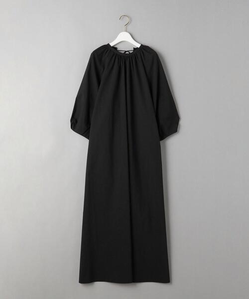 BEAUTY&YOUTH UNITED ARROWS（ビューティーアンドユースユナイテッドアローズ）の「BY　ギャザーボリューム 8分袖マキシワンピース -ウォッシャブル-（ワンピース・レディース・ブラック/オリーブ/イエロー・FREE）」の21枚目の写真