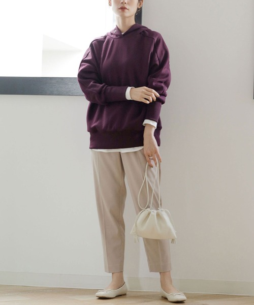 NANO universe(ナノユニバース)の「WEB限定/ストレッチテーパードパンツ(その他パンツ・レディース・ブラック/ベージュ/オフホワイト/ライトイエロー/ピンク系その他/ブルーグリーン/グレー系その他4・38/36)」の9枚目の写真