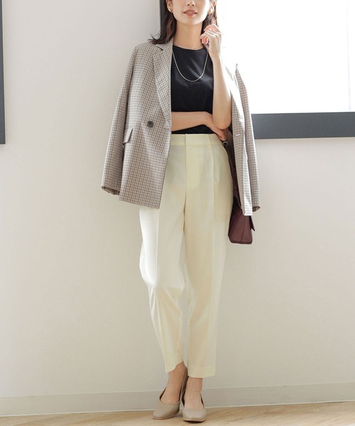 NANO universe(ナノユニバース)の「WEB限定/ストレッチテーパードパンツ(その他パンツ・レディース・ブラック/ベージュ/オフホワイト/ライトイエロー/ピンク系その他/ブルーグリーン/グレー系その他4・38/36)」の21枚目の写真