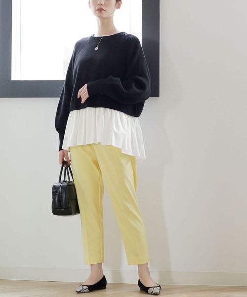 NANO universe(ナノユニバース)の「WEB限定/ストレッチテーパードパンツ(その他パンツ・レディース・ブラック/ベージュ/オフホワイト/ライトイエロー/ピンク系その他/ブルーグリーン/グレー系その他4・38/36)」の14枚目の写真