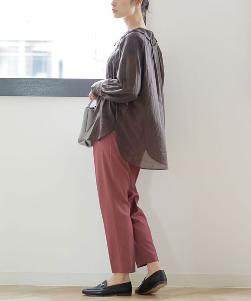 NANO universe(ナノユニバース)の「WEB限定/ストレッチテーパードパンツ(その他パンツ・レディース・ブラック/ベージュ/オフホワイト/ライトイエロー/ピンク系その他/ブルーグリーン/グレー系その他4・38/36)」の18枚目の写真