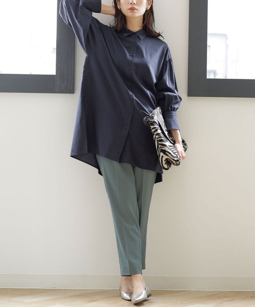 NANO universe(ナノユニバース)の「WEB限定/ストレッチテーパードパンツ(その他パンツ・レディース・ブラック/ベージュ/オフホワイト/ライトイエロー/ピンク系その他/ブルーグリーン/グレー系その他4・38/36)」の12枚目の写真