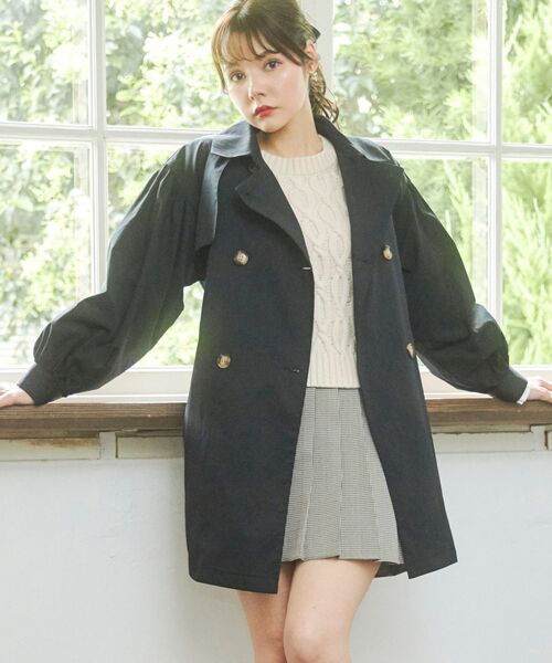 MAJESTIC LEGON（マジェスティックレゴン）の「コンシャスレディトレンチコート（トレンチコート・レディース・ベージュ/ブラック/モカ・MEDIUM/SMALL）」の12枚目の写真