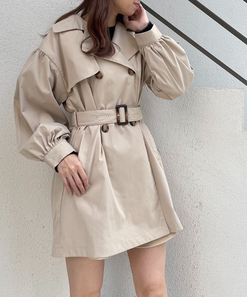 MAJESTIC LEGON（マジェスティックレゴン）の「コンシャスレディトレンチコート（トレンチコート・レディース・ベージュ/ブラック/モカ・MEDIUM/SMALL）」の3枚目の写真