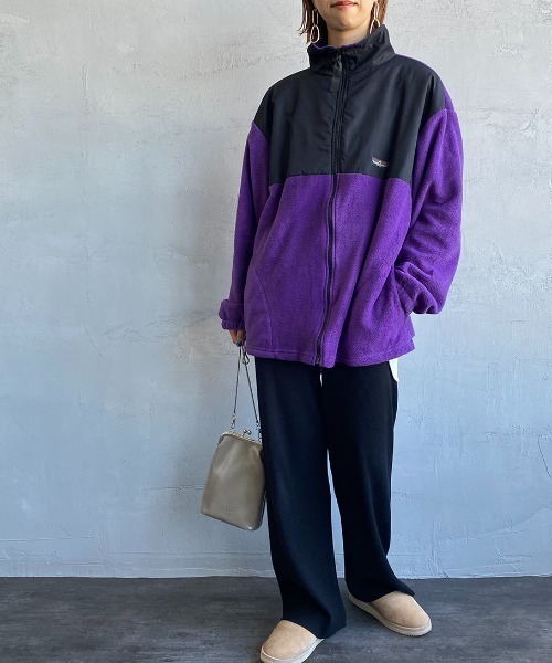 JEANS FACTORY （ジーンズファクトリー）の「[SUNRISE MILL/サンライズ ミル] YERGER PATCH スタンドカラーフリースジャケット（その他アウター・レディース・ブラック/パープル/レオパード・L）」の22枚目の写真