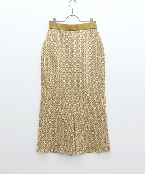 HER CLOSET(ハークローゼット)の「【TwentyThree】フラワー柄ジャガードニットスカート(スカート・レディース・ブラック/モカ/マスタード・FREE)」の9枚目の写真