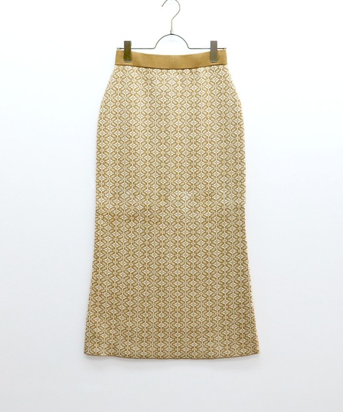 HER CLOSET(ハークローゼット)の「【TwentyThree】フラワー柄ジャガードニットスカート(スカート・レディース・ブラック/モカ/マスタード・FREE)」の8枚目の写真