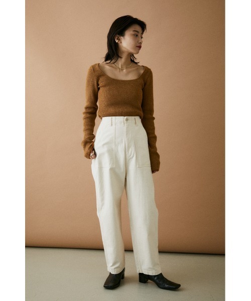 BLACK BY MOUSSY(ブラックバイマウジー)の「baker pants(ベイカーパンツ)(カーゴパンツ・レディース・オフホワイト/カーキ・1/2)」の8枚目の写真